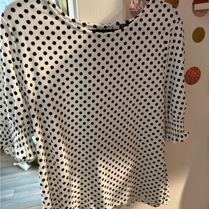Adrianna Papell Black and White Polka Dot Blouse
